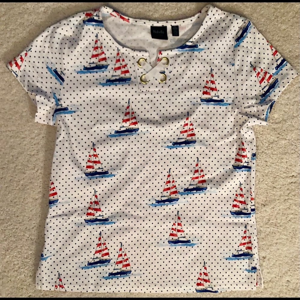 Rafaella sailboat nautical tee shirt NWOT